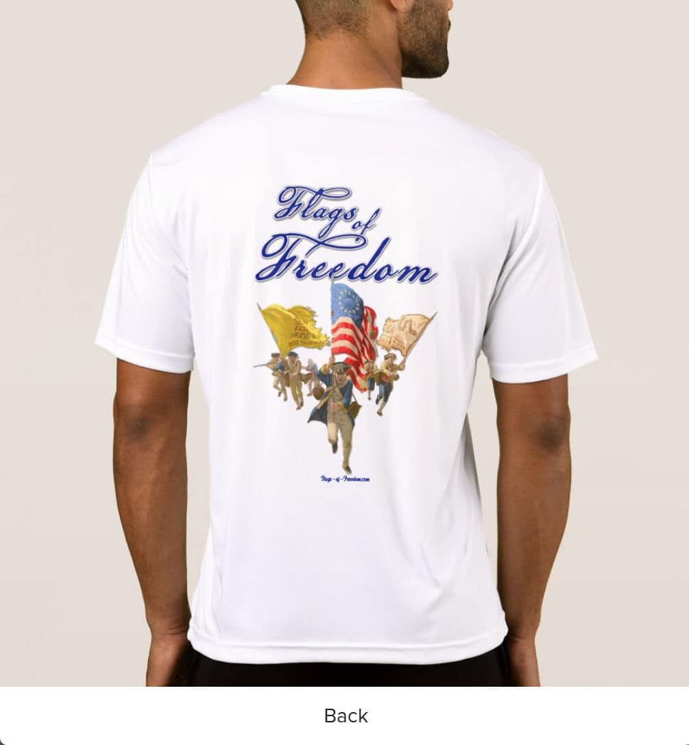 3_flags_of_freedom_t_shirt-Mens_Back_Transparent By the Grace of God and the Blood of Patriots, I'm Blessed to be an American!