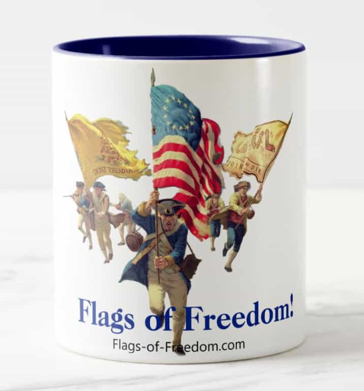 FoF_3-Flags_Mug_Blue_Interior Flags of Freedom "3 Flags of Freedom" Mug with Navy Blue Interior