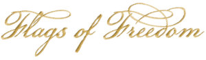Flags of Freedom Text Logo in Gold