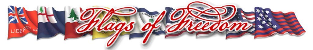 Flags of Freedom Text Logo in Gold