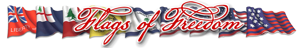 Flags of Freedom Text Logo in Gold