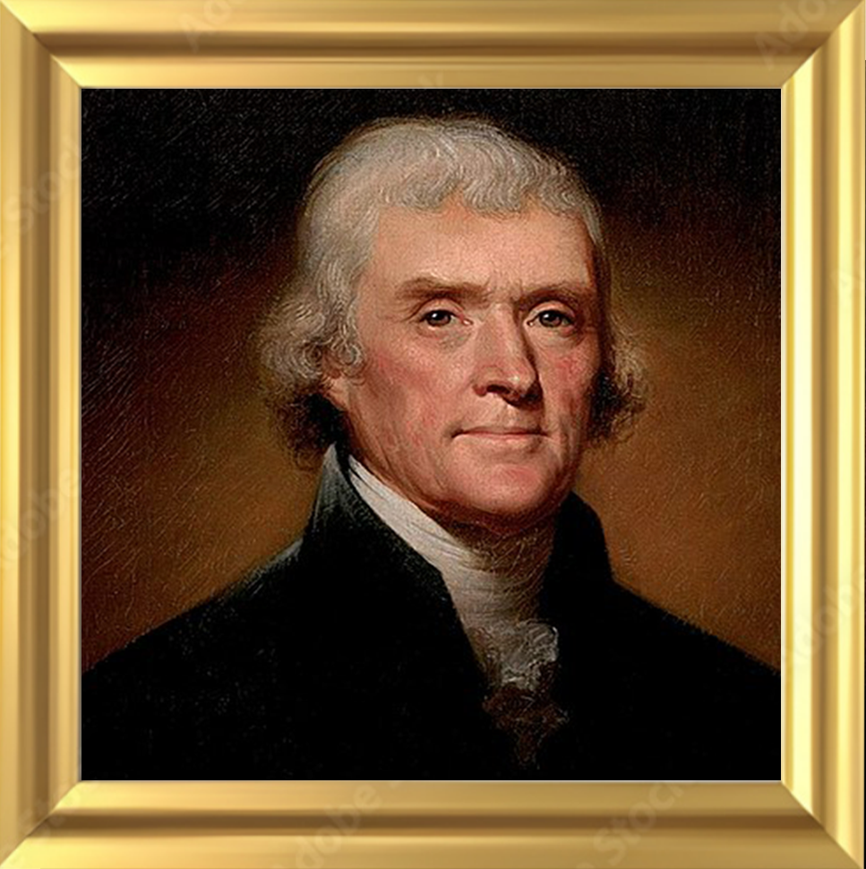 Thomas Jefferson, Founding Father and 3rd President of The United States of America