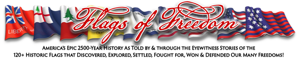 Flags of Freedom Text Logo in Gold